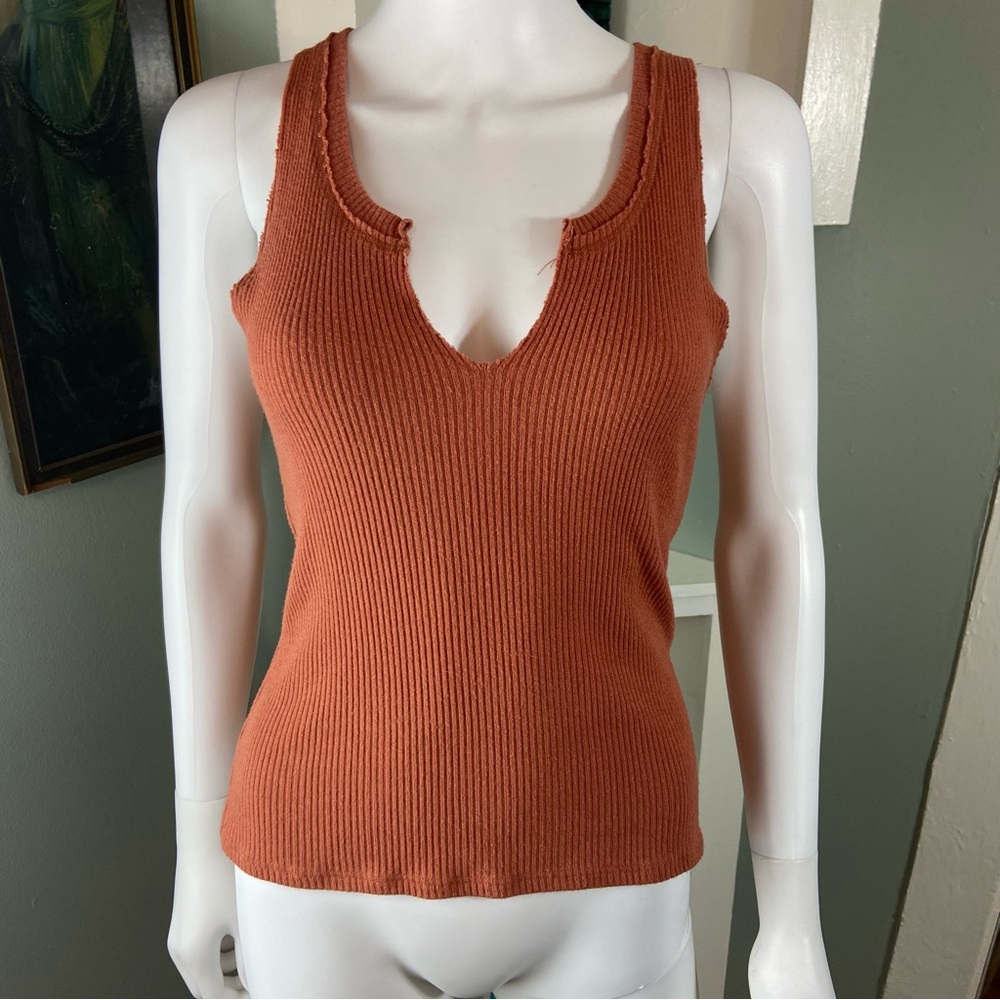 Project Social T Ribbed Tank Top Maple Brown Medium M Sleeveless Top Shirt